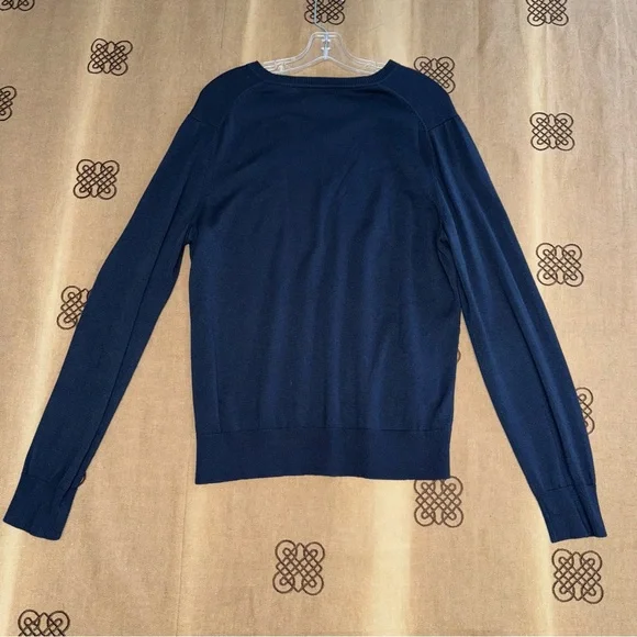Banana Republic Mens Navy Blue Silk Cashmere V-Neck Sweater Size M - Picture 14 of 15
